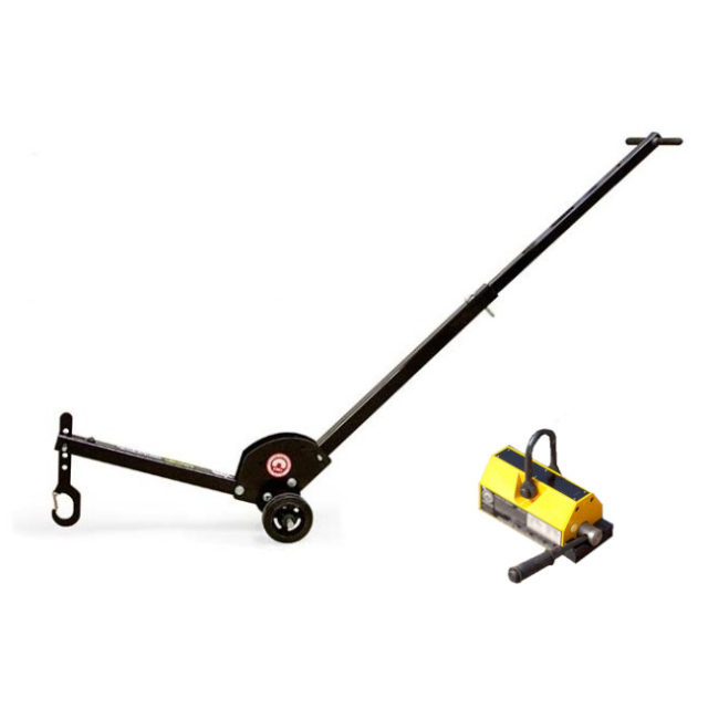 Industrial Magnetics Mag-Mate MCL2W06PNL0800 Manhole Cover Lift Steel Dolly with 6" Wheels and PowerLift Magnet