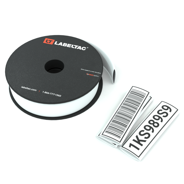 LabelTac LTC02SHK-2:1 2:1 Printable Heat Shrink Tube 1/4"x25' | White | Wire Marking | For use with LabelTac 4 or ProX printer