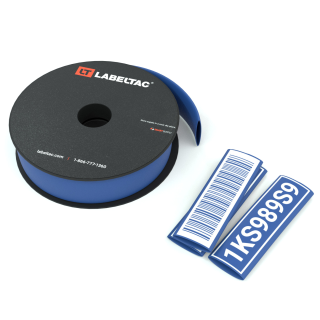 LabelTac LTF07SHK-2:1 2:1 Printable Heat Shrink Tube 1/2"x25' | Blue | Wire Marking | For use with LabelTac 4 or ProX printer