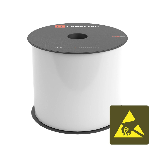 LabelTac LT402ESD Electrostatic Discharge (ESD) Label Tape 4"x50', White