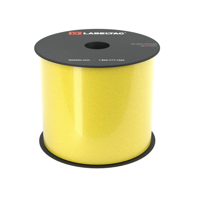 LabelTac LT401SGRF Safety Grade Reflective Label Tape 4" x 75' with Simple Peel Edge, Yellow