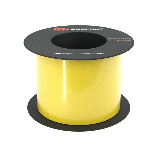LabelTac LT401SGRF-C Safety Grade Reflective Label Tape 4" x 75' with Simple Peel Edge, Yellow