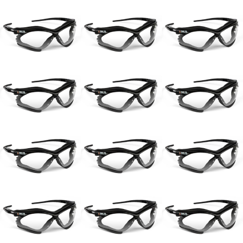 Malta Dynamics SG1200-12 APEX Clear Foam Lined Safe-ty Glasses, Pack of 12 pcs