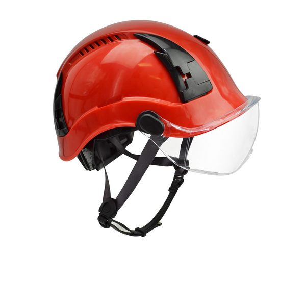 Malta Dynamics HTR1101 Type 1 Red Safety Helmet w/ Clear Visor
