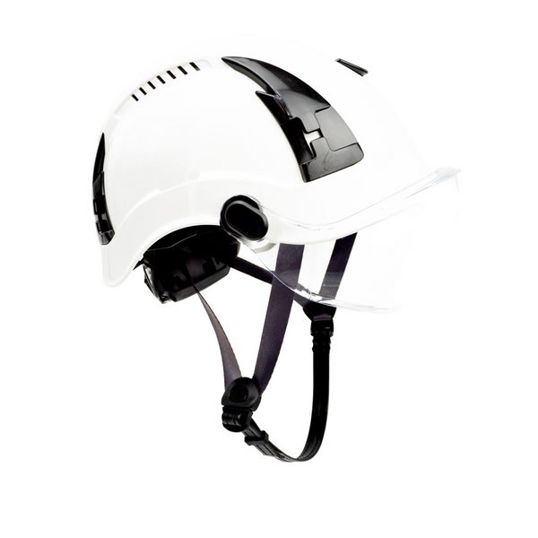 Malta Dynamics HTW2001 Type 2 White Safety Helmet w/ Clear Visor
