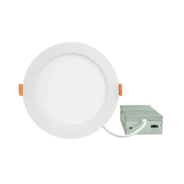 Medinah Power DLR8-18W-5CCT-DV1-W-F-WH DLR Series Canless J-Box Downlight, 8", Wet Location