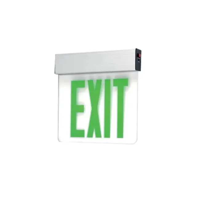 Medinah Power EDGE-ES-02 LED EDGE-Lit "Exit" Sign, Green on White