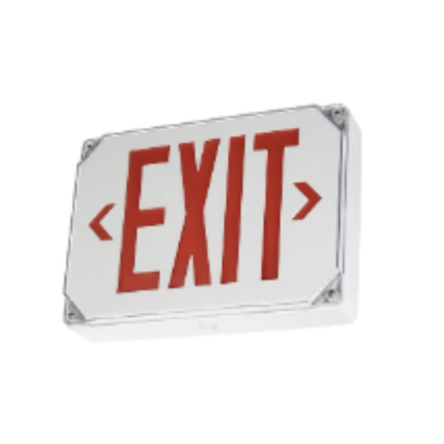 Medinah Power ES-C-S-B-SD-WH Compact LED "Exit" Sign, Self Diagnostic. Red on White