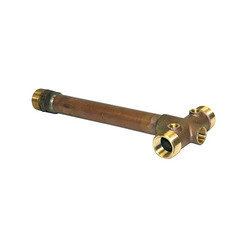 Merrill BATNL125X 1-1/4" Brass Tank Tee - 14" Long, 3/4" Drain Hole (No Lead)