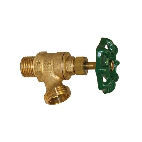 Merrill BBDNL50MA 1/2" No-Lead Brass Boiler Drain Valve with Hose Bibb and Angle Outlet