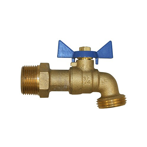 Merrill BBDNL75 3/4" MIP Brass (No Lead) Boiler Drain Valve (3/4" Hose Thread, 1/4 Turn On-Off)