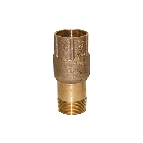Merrill CVMXLNL125 850 Series 1-1/4" MIP x 1-1/4" FIP, 2", 4.64" Extra Long Bronze Check Valve (No Lead), No-Spin Poppet