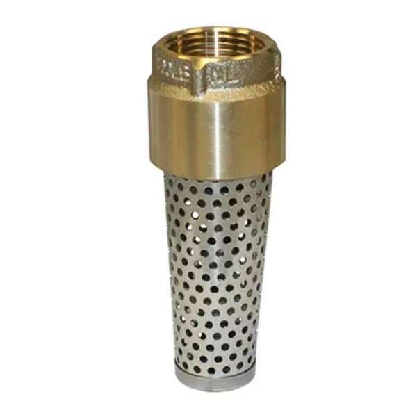 Merrill FVNL100 710 Series Foot Valve for 1" Pipe (No Lead Brass) w/ Stainless Steel Screen