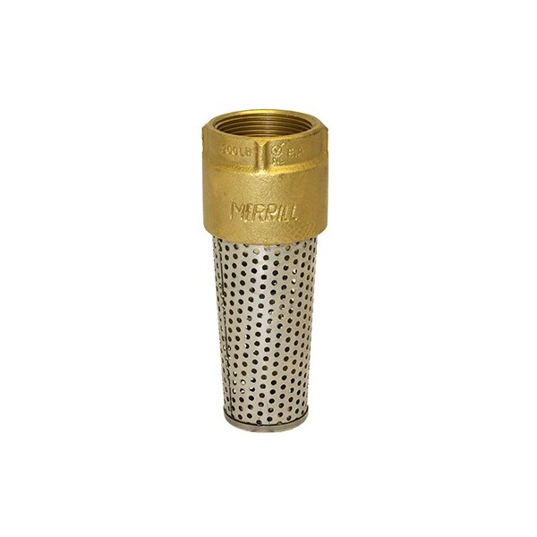 Merrill FVNL150 710 Series Foot Valve for 1-1/2" Pipe (No Lead Brass) w/ Stainless Steel Screen