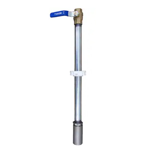 Merrill HIDESPSG207 Hide-Drant Galvanized Straight Stand Pipe with Outlet Ball Valve, 7 ft Bury Depth