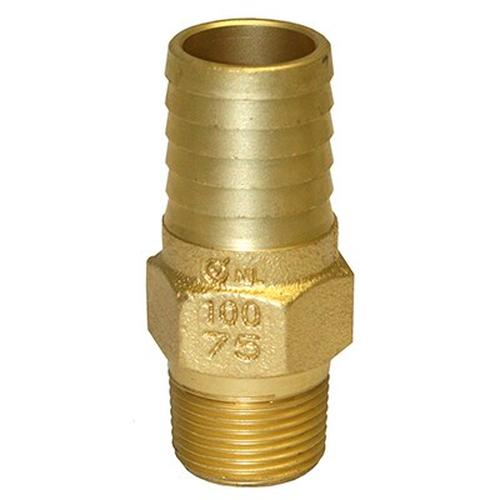 Merrill IBMANL1075 1" x 3/4" No-Lead Brass Male Adapter with Hex