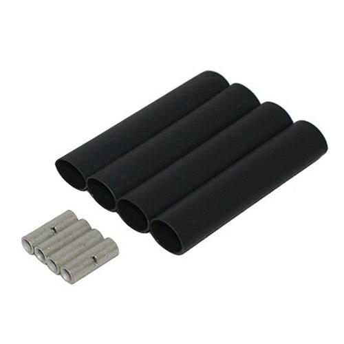 Merrill IBSK50344 Economy Standard Black Tubing Kit, 4 Tubes, 1/2" x 3" Size, 4 Crimps, 8-10 Gauge