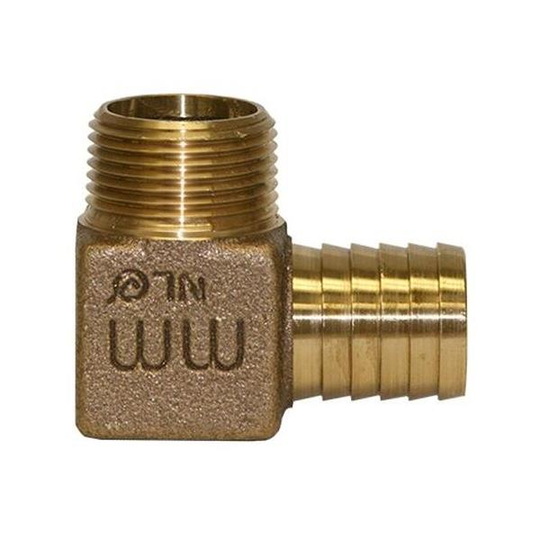 Merrill RBHENL1000 1" x 1" Male Iron Pipe (MIP) No-Lead Bronze Hydrant Elbow