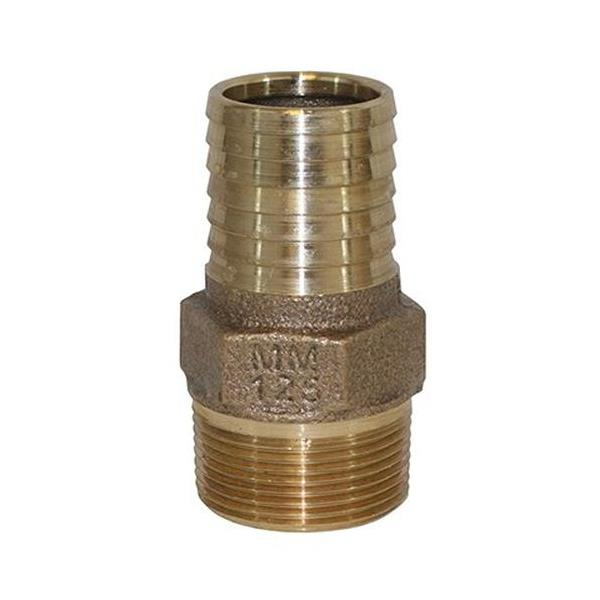 Merrill RBMANL125 1-1/4" x 1-1/4" Male Iron Pipe (MIP) No-Lead Bronze Male Adapter