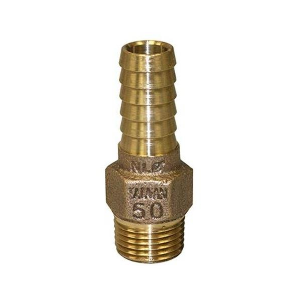 Merrill RBMANL50 1/2" x 1/2" Male Iron Pipe (MIP) No-Lead Bronze Male Adapter