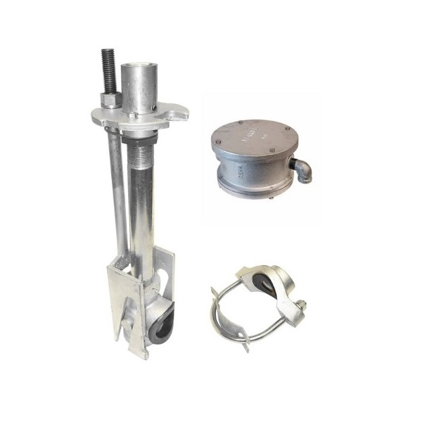 Merrill SPK402WC SPK400 Series 4" Pitless Kit w/ WC Series Watertight Cap, 2' Bury Depth, 1-1/4" Drop Pipe & Discharge