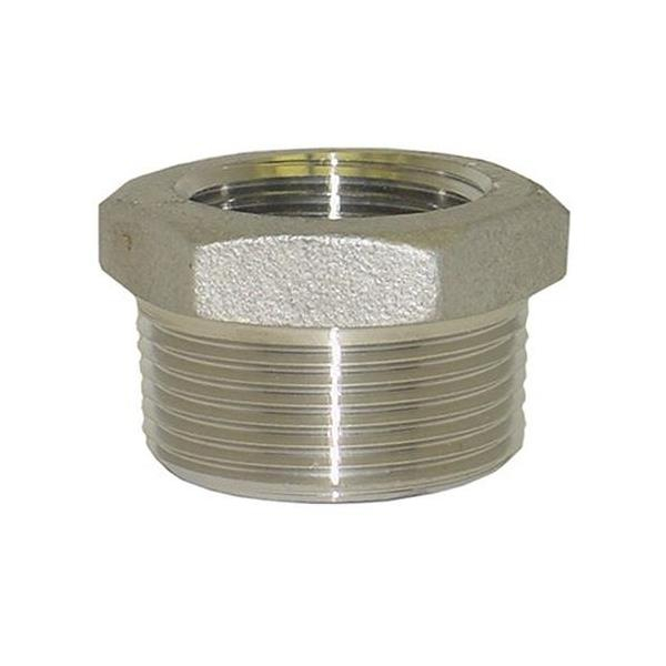 Merrill SSHB12510 1-1/4" Female Iron Pipe (FIP) x 1" Male Iron Pipe (MIP) Stainless Steel Hex Bushing
