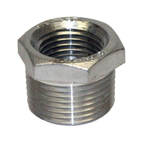 Merrill SSHB7550 3/4" Female Iron Pipe (FIP) x 1/2" Male Iron Pipe (MIP) Stainless Steel Bushing