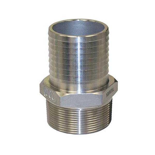 Merrill SSMA200 2" x 2" Male Iron Pipe (MIP) Stainless Steel Male Adapter w/ Hex