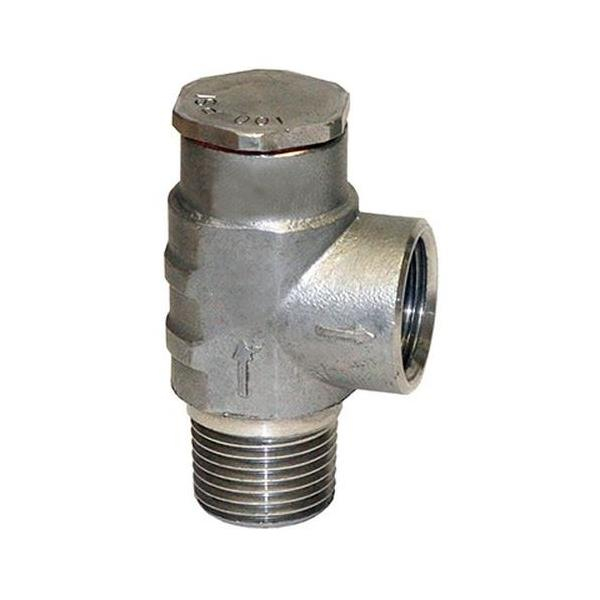 Merrill SSPRV50100 1/2" Male Iron Pipe (MIP) x 1/2" Female Iron Pipe (FIP) Stainless Steel Pressure Relief Valve, Set at 100 PSI