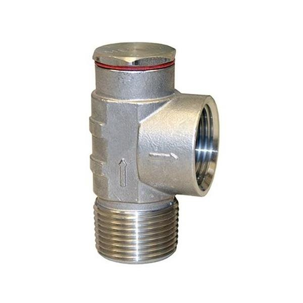 Merrill SSPRV757100 3/4" Male Iron Pipe (MIP) x 3/4" Female Iron Pipe (FIP) Stainless Steel Pressure Relief Valve, Set at 100 PSI