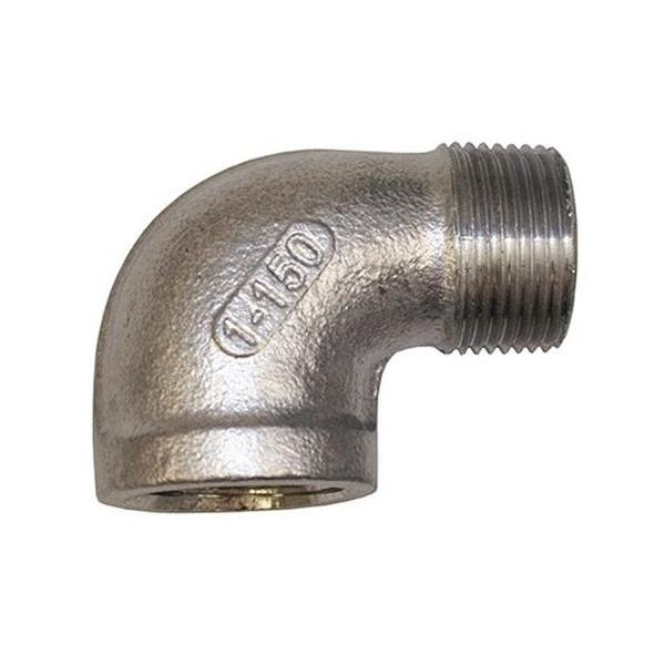 Merrill SSTEL100 1" Female Iron Pipe (FIP) x 1" Male Iron Pipe (MIP) Stainless Steel Street Elbow