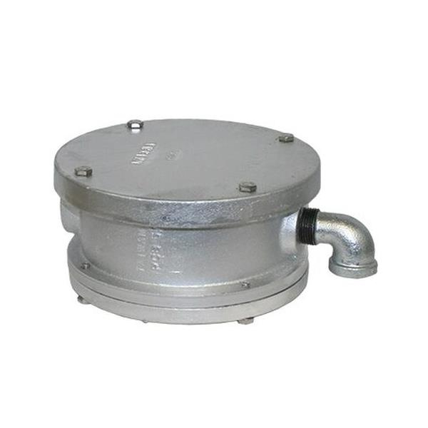 Merrill WC500 WC Series 5" Internal Diameter x 5-9/16" Outer Diameter Sanitary Watertight Cap w/ 1" Conduit Tap, 3/4" Vent