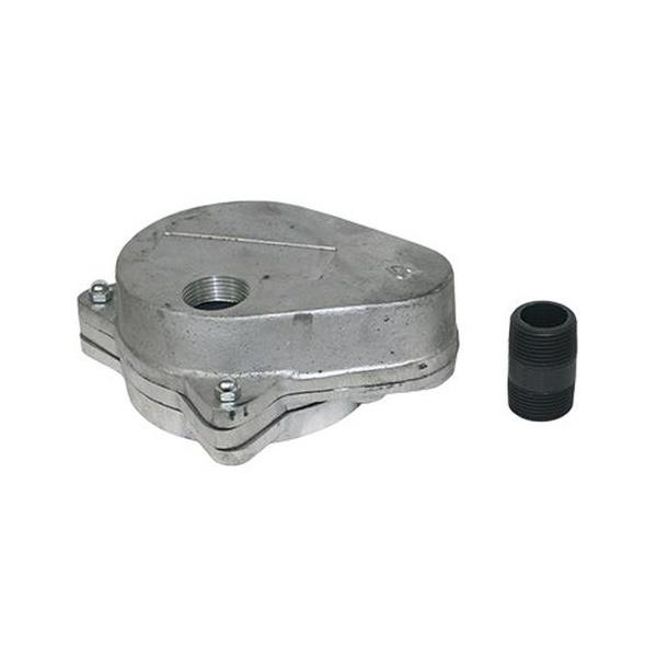 Merrill WCOGC500 WCO Series 5" x 5-9/16" Aluminum Cap w/ Grounding Screw, Terminal Lugs, Top Tapping & 1" PVC Nipple, 3/4" Vent