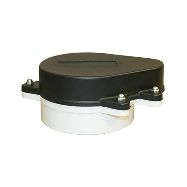 Merrill WCOP504P WCOPP Series 5" x 5-9/16" Sanitary Watertight Cap w/ PVC Base and 4 Bolt Holes, 5/8" Vent