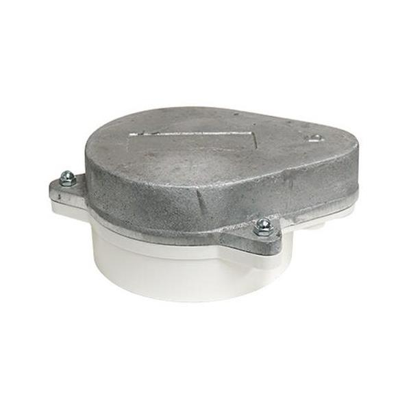 Merrill WCOPG500 WCOP Series 5" x 5-9/16" Sanitary Watertight Cap w/ 1" Conduit Tapping, 3/4" Vent and Ground, PVC Base