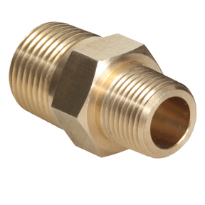 Midwest Control 246X4 Brass Reducing Hex Pipe Nipple 3/8 MPT x 1/4 MPT