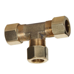 Midwest Control 264X4 1/4 OD Tube Brass Branch Tee