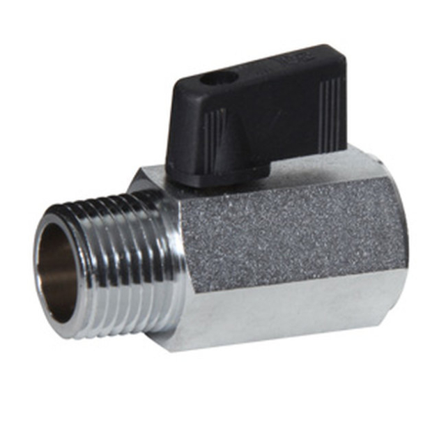 Midwest Control CMV-25NL Mini Brass Ball Valve 1/4 MPT x FPT Lead-Free Nickle-Plated 450 PSI CWP
