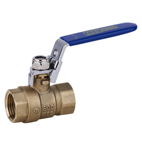 Midwest Control F600-100LH 1" FPT Brass Ball Valve Locking Handle 600 PSI CWP