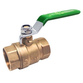 Midwest Control F600-100NL 1" FPT Brass Ball Valve Lead-Free 600 PSI CWP
