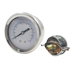 Midwest Control LSCB15-160U 1-1/2 Liquid Filled Gauge 0-160 PSI Back Mount U-Clamp SS Case 1/8 MPT