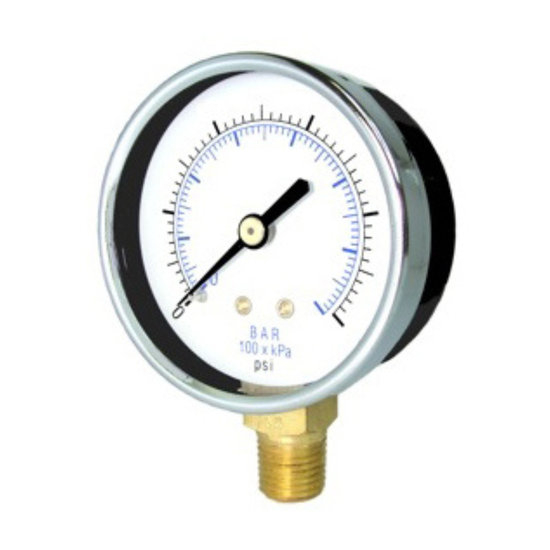 Midwest Control PGDL15-30 1-1/2" Dry Pressure Gauge 0-30 PSI Lower Mount 1/8" NPT