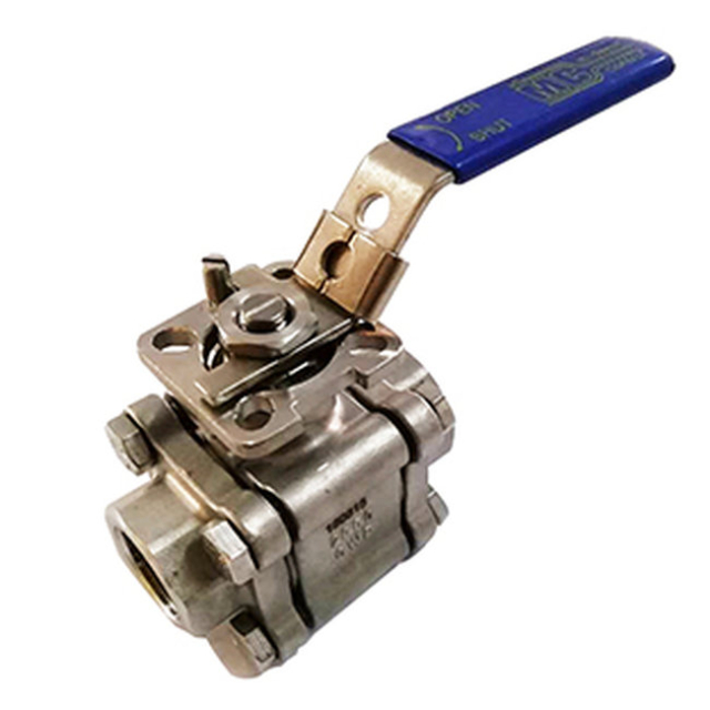 Midwest Control S3P2K-100 1" FPT 316SS 3PC Ball Valve w/Locking Handle 2000 PSI CWP