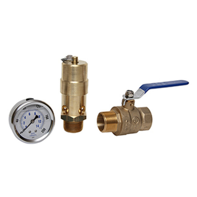 Midwest Control TKG150-Q300MG Tank Kit 1" Safety Valve 150 PSI 1244 SCFM 2.5" LF CBM Gauge 300 PSI 1" MPT x FPT Ball Valve