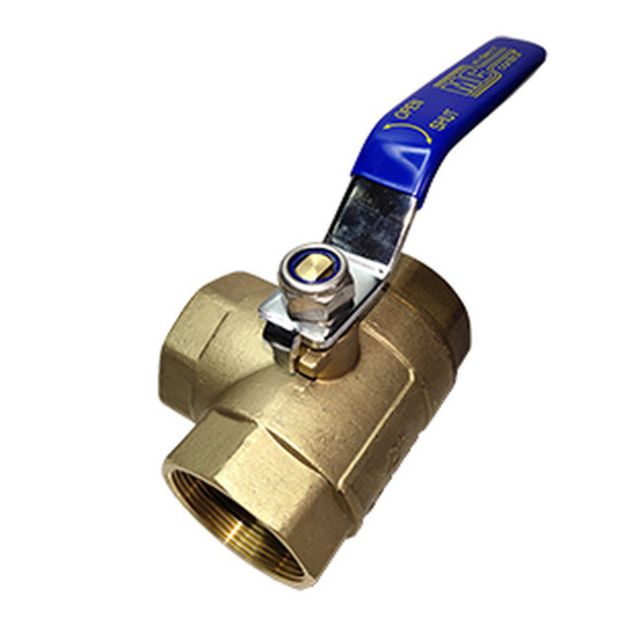 Midwest Control TWB-50 1/2 FPT 3-Way Brass Ball Valve 600 PSI CWP