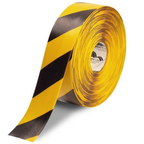 Mighty Line 3RYCHV 3" Yellow Tape with Black Chevrons - 100' Roll