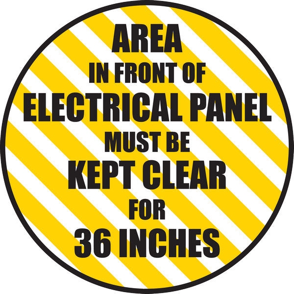 Mighty Line AreaInFrontEP24 Keep Area infront of Electrical Panel Floor Sign, Industrial Strength, 24" Wide