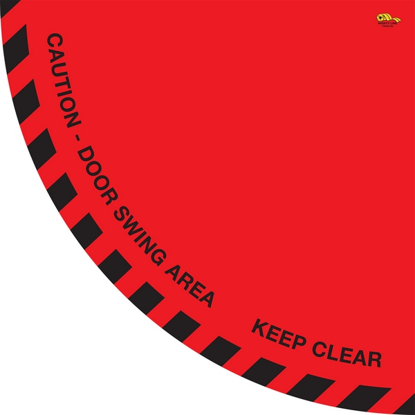 Mighty Line CDSA36 36" Caution Door Swing Area Red Floor Sign