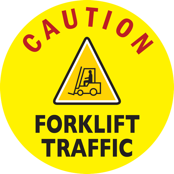 Mighty Line CFT24 24" Caution Forklift Traffic Floor Sign