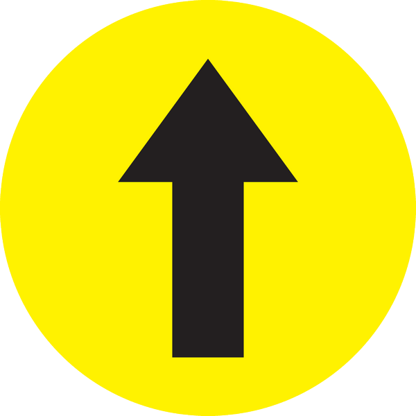 Mighty Line DirectionalArrowY12 12" Directional Arrow Yellow Floor Sign